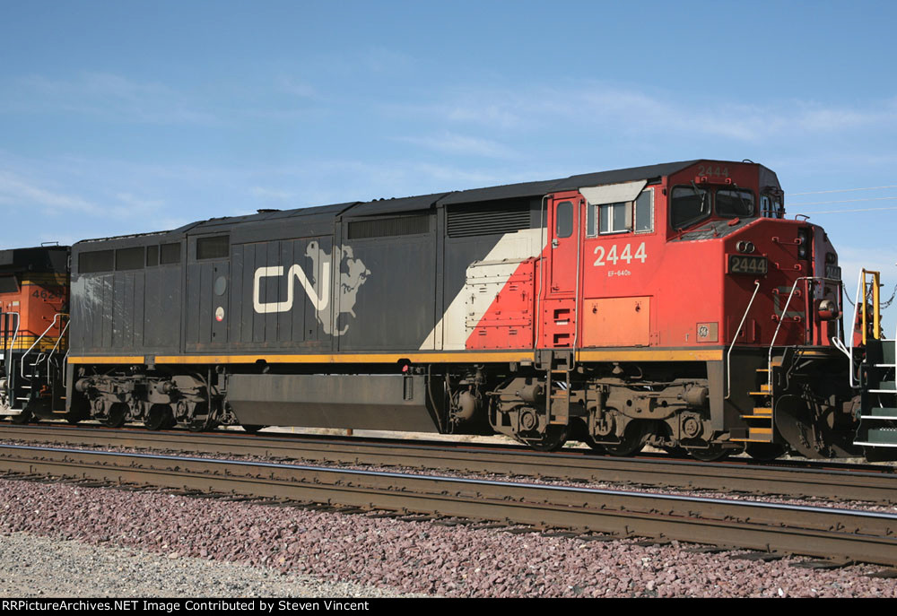 Canadian National GE C40-8M #2444 near BNSF Barstow yard